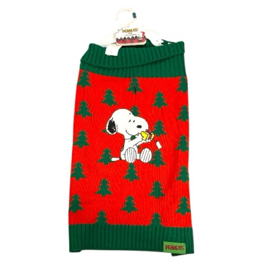 Peanuts Red and Green Snoopy Dog Sweater